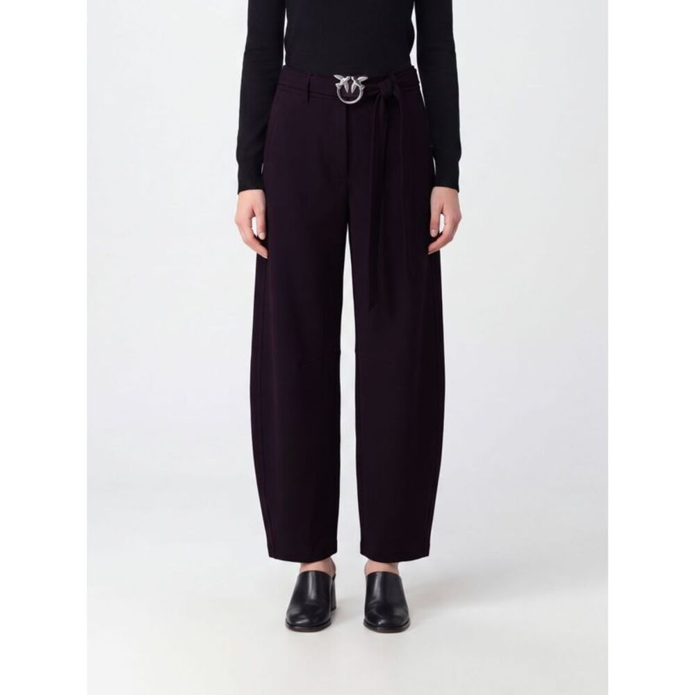 Pinko Women Pinko New Lexy High-Waisted Baggy Trousers With Logo Belt